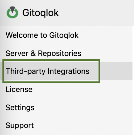 Gitoqlok Options: third-party integrations